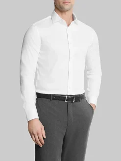 Solid Dress Shirts|White Dress Shirts-Michael Kors Slim Fit Passport Dress Shirt Gray
