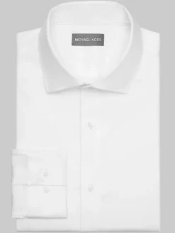 Solid Dress Shirts|White Dress Shirts-Michael Kors Slim Fit Passport Dress Shirt Gray