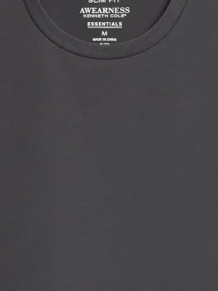 Casual Shirts|T-shirts-Awearness Kenneth Cole Slim Fit Performance Crewneck Tee Black