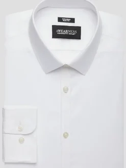 Solid Dress Shirts|White Dress Shirts-Awearness Kenneth Cole Slim Fit Performance Dress Shirt White