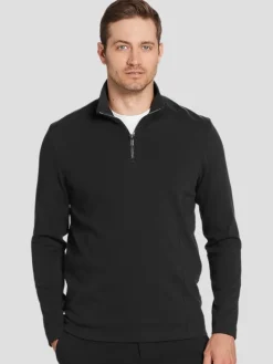 Sweaters|Pullovers & Layers-Awearness Kenneth Cole Slim Fit Performance Quarter Zip Pullover Black