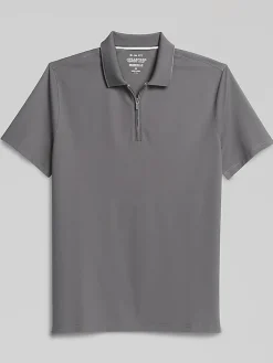 Casual Shirts|Casual Shop-Awearness Kenneth Cole Slim Fit Performance Tech Zip Polo Black