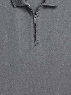 Casual Shirts|Casual Shop-Awearness Kenneth Cole Slim Fit Performance Tech Zip Polo Black