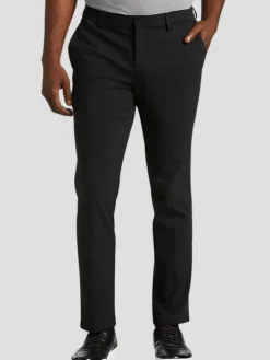 Casual Pants & Chinos|Casual Pants & Chinos-Awearness Kenneth Cole Slim Fit Performance Tech Chinos Black Solid