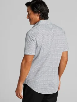 Button Up Shirts|Casual Shirts-Awearness Kenneth Cole Slim Fit Performance 4-Way Stretch Button Up Shirt Navy