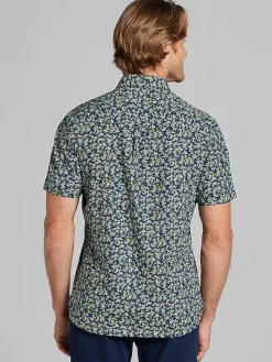 Button Up Shirts-Con.Struct Slim Fit Performance 4-Way Stretch Button Up Shirt Navy