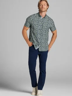 Button Up Shirts-Con.Struct Slim Fit Performance 4-Way Stretch Button Up Shirt Navy