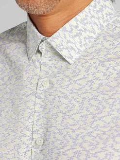 Button Up Shirts|Casual Shirts-Awearness Kenneth Cole Slim Fit Performance 4-Way Stretch Button Up Shirt Yellow