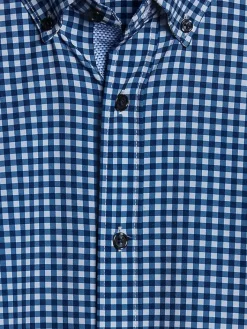 Button Up Shirts-Con.Struct Slim Fit Performance 4-Way Stretch Short Sleeve Button Up Shirt Green