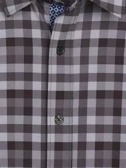 Button Up Shirts|Long Sleeve Button Up Shirts-Con.Struct Slim Fit Performance 4-Way Stretch Button Up Shirt Grey