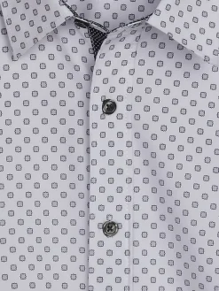 Button Up Shirts|Long Sleeve Button Up Shirts-Con.Struct Slim Fit Performance 4-Way Stretch Geo Dot Button Up Shirt White