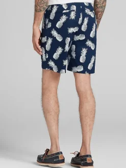 Shorts|Shorts-Paisley &Amp; Gray Slim Fit Pineapple Felix Shorts Navy
