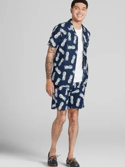 Shorts|Shorts-Paisley &Amp; Gray Slim Fit Pineapple Felix Shorts Navy