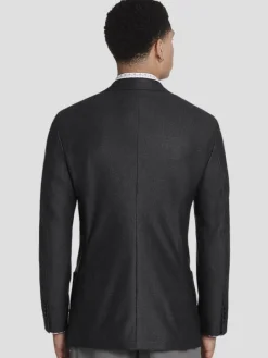 Sport Coats|Sport Coats-Awearness Kenneth Cole Slim Fit Plaid Knit Sport Coat Gray Plaid Knit