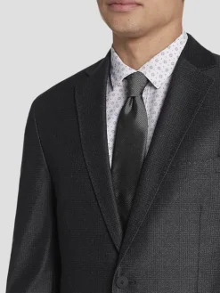 Sport Coats|Sport Coats-Awearness Kenneth Cole Slim Fit Plaid Knit Sport Coat Gray Plaid Knit