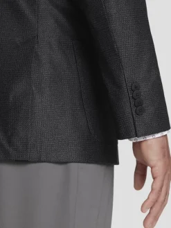 Sport Coats|Sport Coats-Awearness Kenneth Cole Slim Fit Plaid Knit Sport Coat Gray Plaid Knit