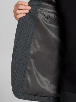 Sport Coats|Sport Coats-Calvin Klein Slim Fit Plaid Sport Coat Charcoal Plaid