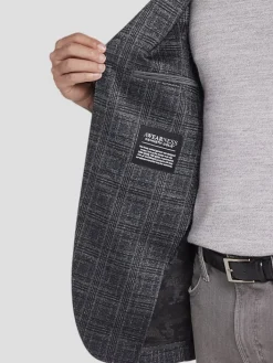 Sport Coats|Sport Coats-Awearness Kenneth Cole Slim Fit Plaid Sport Coat Blue/Grey Plaid