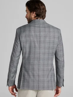 Sport Coats|Sport Coats-Calvin Klein Slim Fit Plaid Sport Coat Gray Plaid
