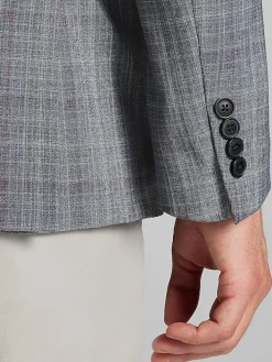 Sport Coats|Sport Coats-Calvin Klein Slim Fit Plaid Sport Coat Gray Plaid