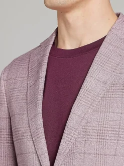 Sport Coats|Sport Coats-JOE Joseph Abboud Slim Fit Plaid Sport Coat Mauve Plaid
