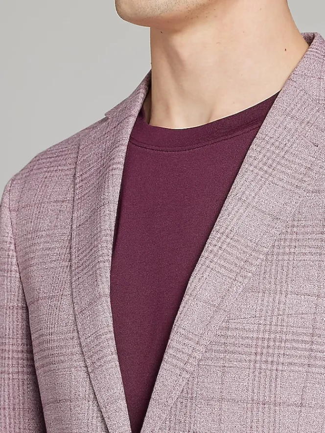 Sport Coats|Sport Coats-JOE Joseph Abboud Slim Fit Plaid Sport Coat Mauve Plaid