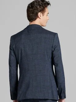 2-piece Suits|Big & Tall Suits-Wilke-Rodriguez Slim Fit Plaid Suit Navy Plaid