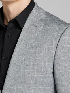 2-piece Suits|Big & Tall Suits-Wilke-Rodriguez Slim Fit Plaid Suit Med Grey Plaid