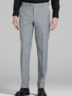 2-piece Suits|Big & Tall Suits-Wilke-Rodriguez Slim Fit Plaid Suit Med Grey Plaid