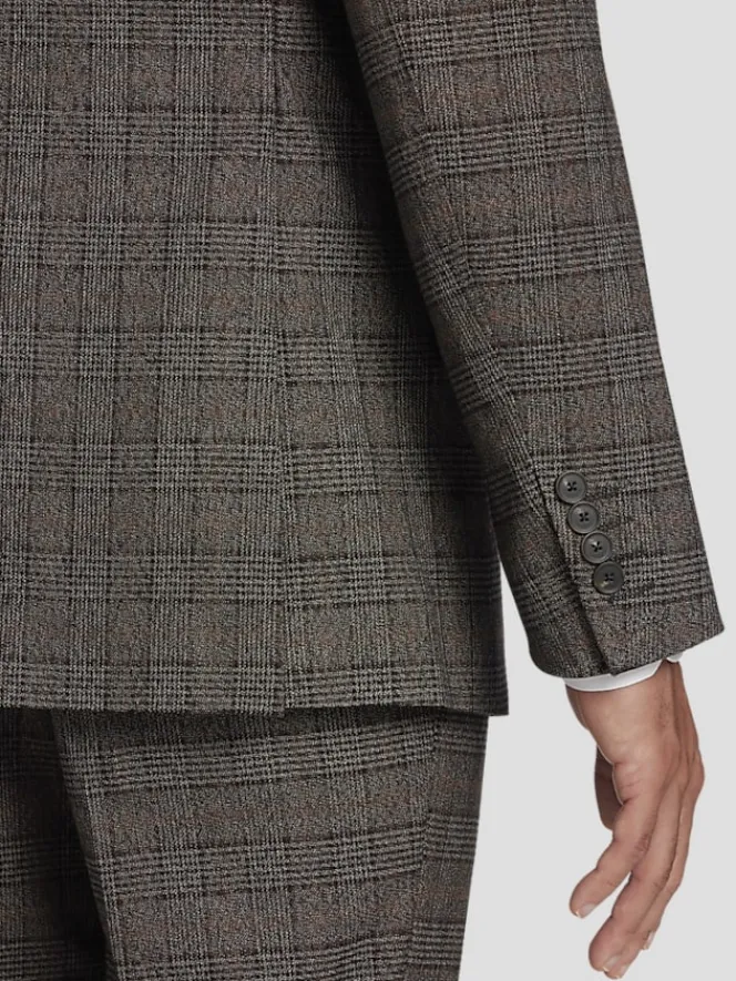 3-piece Suits|Suit Separates-Paisley &Amp; Gray Slim Fit Plaid Suit Jacket Camel