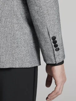 Dinner Jackets-Egara Slim Fit Satin Trim Dinner Jacket B&Amp;W Shiny Ht