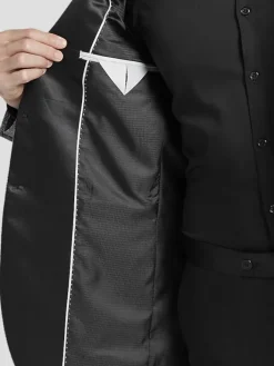 Dinner Jackets-Egara Slim Fit Satin Trim Dinner Jacket B&Amp;W Shiny Ht