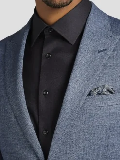 Suit Separates|3-piece Suits-JOE Joseph Abboud Slim Fit Sharkskin Suit Jacket Blue Sharkskin