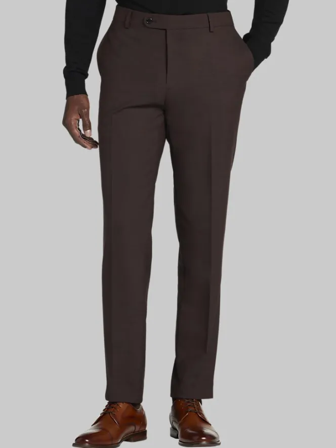 Dress Pants|3-piece Suits-JOE Joseph Abboud Slim Fit Sharkskin Suit Pants Brick