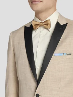 Tuxedos|Big & Tall Tuxedos-Paisley &Amp; Gray Slim Fit Sharkskin Tuxedo Jacket Camel Shark