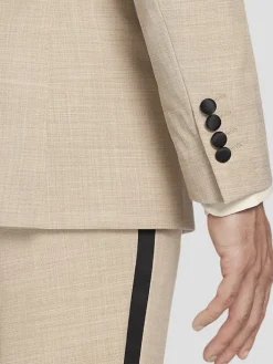 Tuxedos|Big & Tall Tuxedos-Paisley &Amp; Gray Slim Fit Sharkskin Tuxedo Jacket Camel Shark