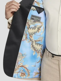 Tuxedos|Big & Tall Tuxedos-Paisley &Amp; Gray Slim Fit Sharkskin Tuxedo Jacket Camel Shark
