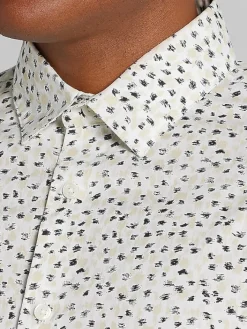 Button Up Shirts|Casual Shirts-Awearness Kenneth Cole Slim Fit Short Sleeve Button Up Shirt Taupe