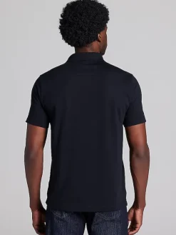 Casual Shirts|Polos-Awearness Kenneth Cole Slim Fit Solid Knit Polo Black