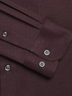 Solid Dress Shirts|White Dress Shirts-Pronto Uomo Slim Fit Solid Sharkskin Dress Shirt Blue Solid