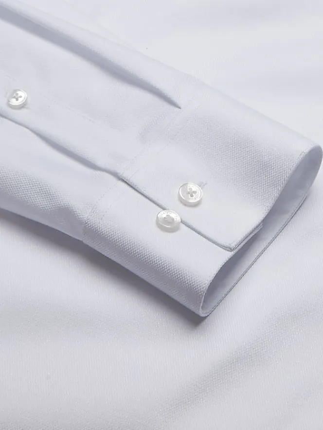 Designer Dress Shirts|Solid Dress Shirts-Calvin Klein Slim Fit Solid Supima Cotton Dress Shirt Black Solid