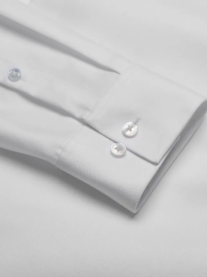 Designer Dress Shirts|Dress Shirts-Calvin Klein Slim Fit Solid Supima Cotton Dress Shirt Black Solid