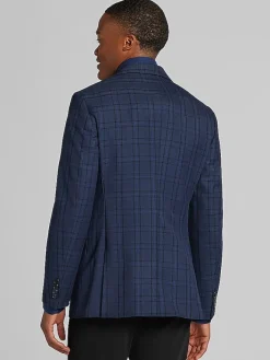 Sport Coats|Sport Coats-Calvin Klein Slim Fit Sport Coat Blue Plaid
