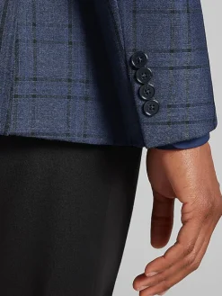 Sport Coats|Sport Coats-Calvin Klein Slim Fit Sport Coat Blue Plaid