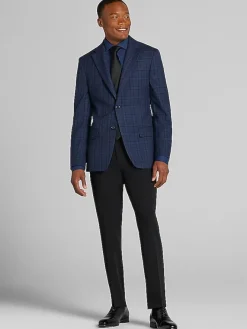 Sport Coats|Sport Coats-Calvin Klein Slim Fit Sport Coat Blue Plaid