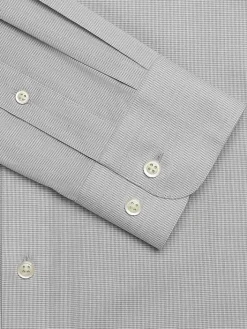 Patterned Dress Shirts|Dress Shirts-Wilke-Rodriguez Slim Fit Spread Collar Mini Houndstooth Dress Shirt Gray Check