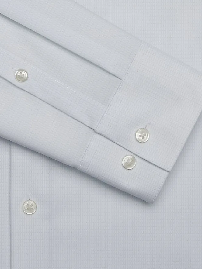 Designer Dress Shirts|Dress Shirts-Calvin Klein Slim Fit Spread Collar Textured Dress Shirt Lt Green Check