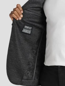 Sport Coats|Sport Coats-Awearness Kenneth Cole Slim Fit Stripe Knit Sport Coat Black Basic Stripe