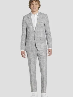 3-piece Suits|Suit Separates-Paisley &Amp; Gray Slim Fit Suit  Jacket Black/White Plaid