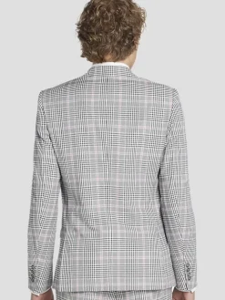 3-piece Suits|Suit Separates-Paisley &Amp; Gray Slim Fit Suit  Jacket Black/White Plaid